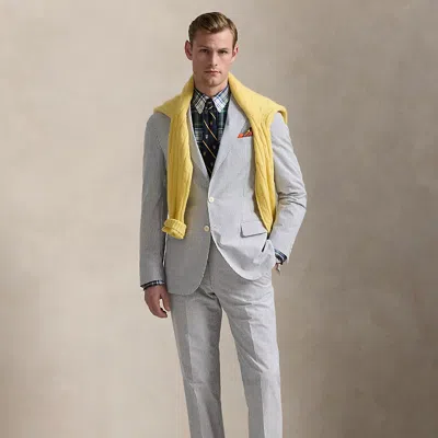 Polo Ralph Lauren Seersucker Suit Trouser In Vintage Blue/cream