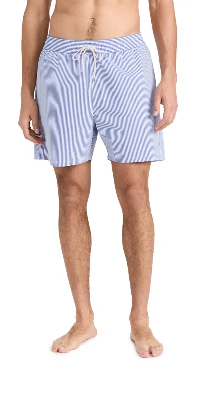 POLO RALPH LAUREN SEERSUCKER SWIM SHORTS BLUE