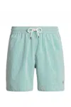 Polo Ralph Lauren Mens Traveller Striped Swim Shorts Raft Green Seersucker Xxl In Red