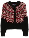 Polo Ralph Lauren Womens Black Multi Fantasy Fair Isle Alpaca-blend Knit Cardigan In Black