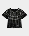 Polo Ralph Lauren Sequin Jersey Knit Short-sleeve T-shirt In Black