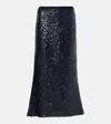 Polo Ralph Lauren A Line Sequin Midi Skirt In Blue