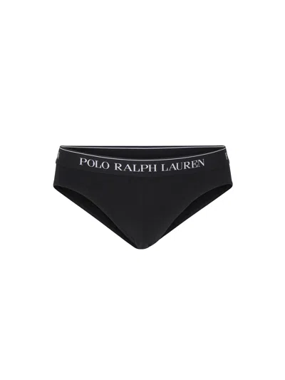 Polo Ralph Lauren Three Pairs Of Stretch Cotton Briefs In Black