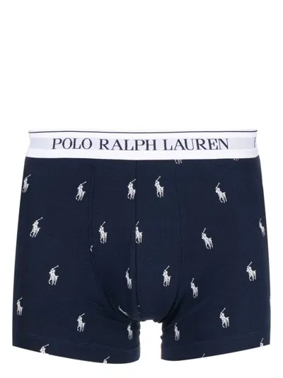 Polo Ralph Lauren Set Di Boxer In Cotone Stretch Con Logo In Blue