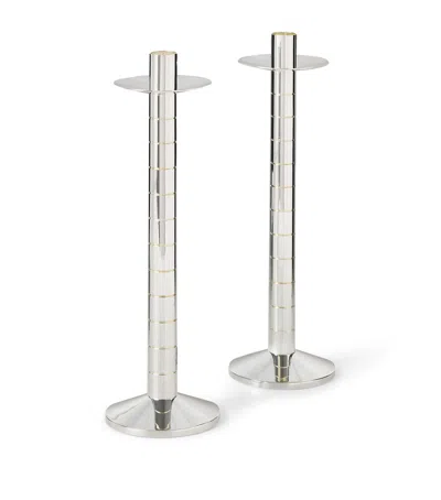 Polo Ralph Lauren Set Of 2 Montgomery Candlesticks In Black