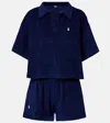 Polo Ralph Lauren Set Of Cotton Polo Shirt And Bermuda Shorts In Blue