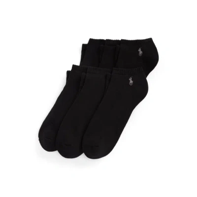 Polo Ralph Lauren Set Of Six Ankle Socks In Black
