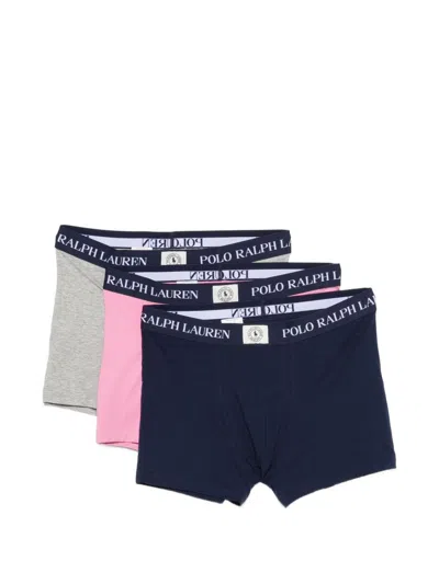 Polo Ralph Lauren Set Of Three Boxers With Logo On Waistband In Multi