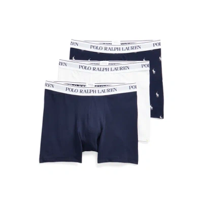 Polo Ralph Lauren Set Of Three Cotton Boxers In Neutral