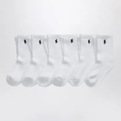 Polo Ralph Lauren Set Of Three Mini Logo Socks In White