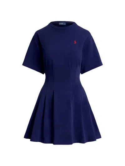 Polo Ralph Lauren Shaped Cotton Jersey T-shirt Dress In Blue