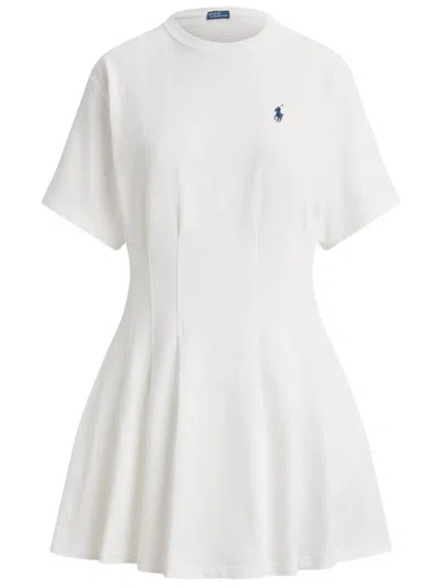 Polo Ralph Lauren Shaped Cotton Jersey T-shirt Dress In White