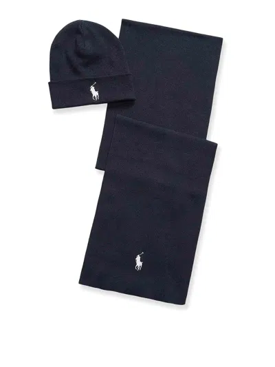Polo Ralph Lauren Sharp Set And Cotton Hat In Blue