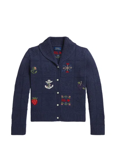 Polo Ralph Lauren Kids' Shawl-collar Cardigan In Blue