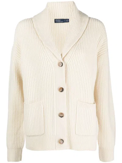 Polo Ralph Lauren Shawl-collar Chunky-knit Cardigan In White