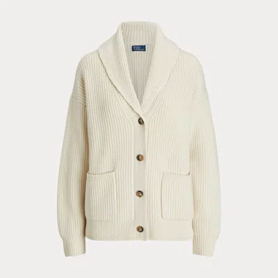 Polo Ralph Lauren Shawl-collar Wool-cashmere Cardigan In Burgundy