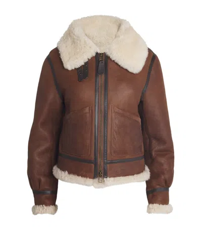 Polo Ralph Lauren Shearling Aviator Jacket In Brown