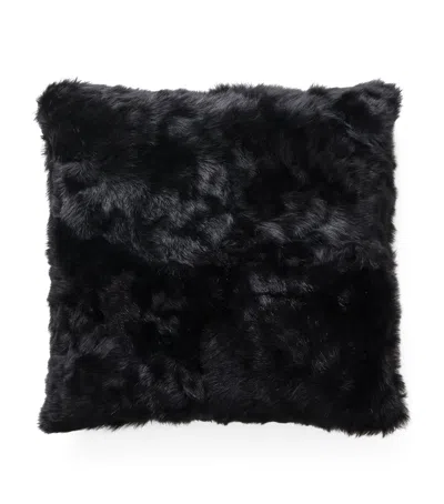 Polo Ralph Lauren Shearling Brighton Throw Cushion In Black