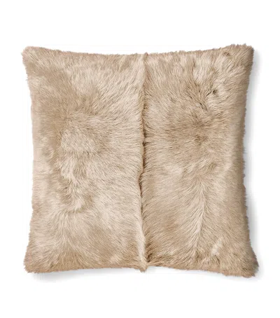Polo Ralph Lauren Shearling Brighton Throw Cushion In Ivory