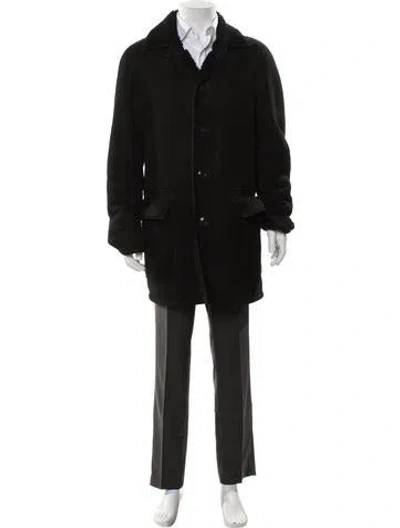 Pre-owned Polo Ralph Lauren Shearling Parka In Black