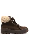 Polo Ralph Lauren Shearling-trim Suede Hiking Boot In Brown