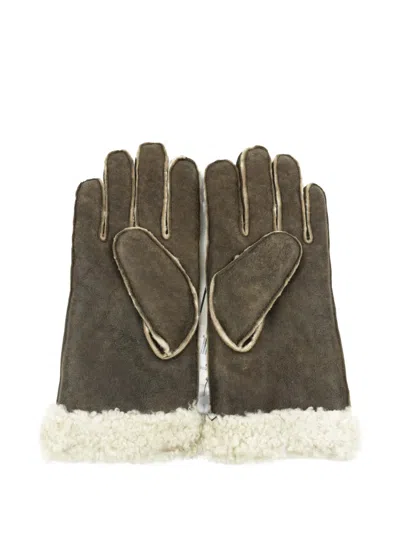 Polo Ralph Lauren Shearling-trim Gloves In Brown
