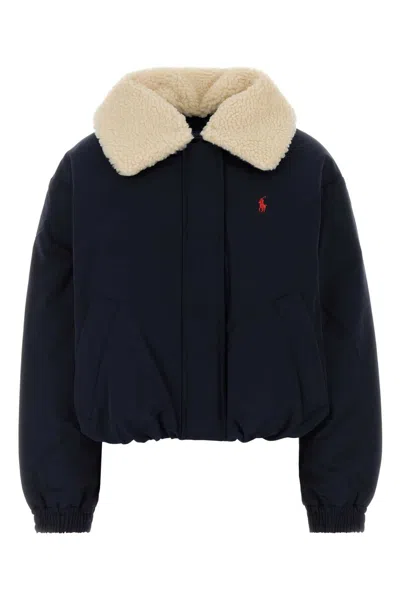 Polo Ralph Lauren Sherpa-collar Recycled Polyester Down Jacket In Navy