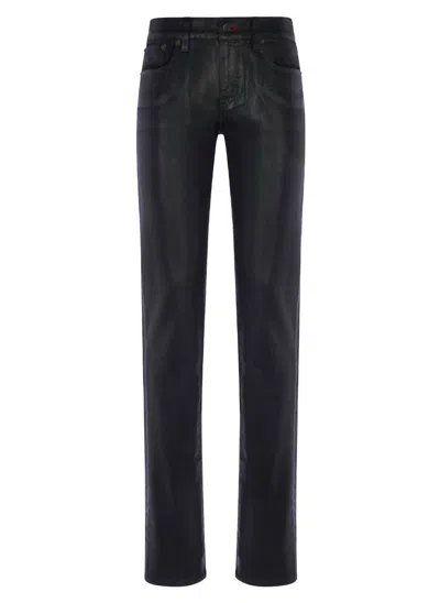 Polo Ralph Lauren Shilah Waxed Denim Skinny Jeans In Black