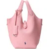 Polo Ralph Lauren Shiny Drum Leather Tote In Pink
