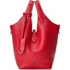 Polo Ralph Lauren Shiny Drum Leather Tote In Red