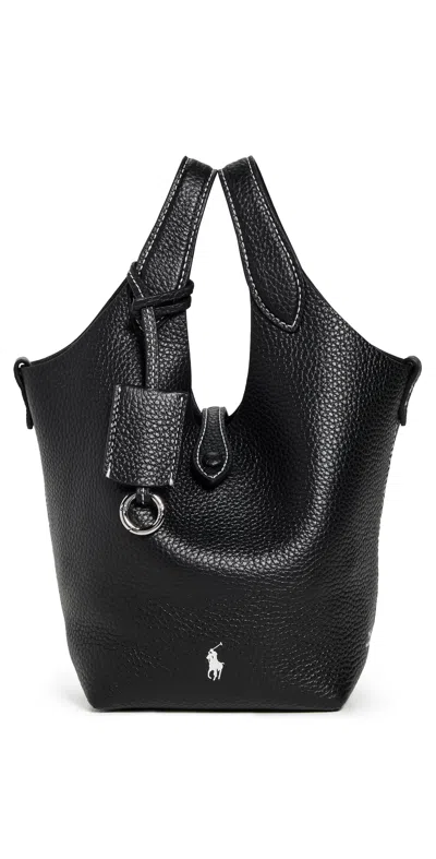 Polo Ralph Lauren Shiny Drum Pebble Crossbody Bag Black