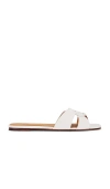 Polo Ralph Lauren Shiny Drum Pebble Sandal In 纸白