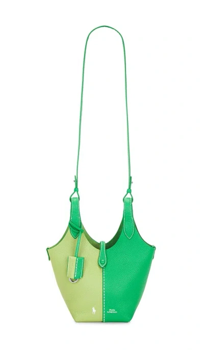 Polo Ralph Lauren Shiny Drum Pebble Small Crossbody Bag In Green