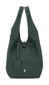 Polo Ralph Lauren Shiny Pebble Medium Tote In Green