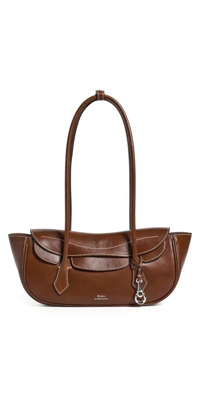 Polo Ralph Lauren Shiny Tumbled Blaze Shoulder Bag Chestnut