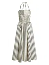 Polo Ralph Lauren Silk-blend A-line Midi Dress In Neutral
