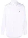 Polo Ralph Lauren Slim Fit White Cotton Shirt With Embroidered Logo