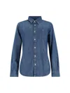 Polo Ralph Lauren Classic Denim Shirt With Long Sleeves In Blue