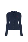 Polo Ralph Lauren Womens Newport Navy Brand-embroidery Long-sleeve Cotton-jersey Polo Shirt In Blue
