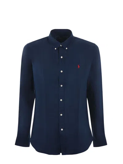 Polo Ralph Lauren Custom-fit Garment Dyed Oxford Shirt In Navy