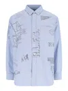 Polo Ralph Lauren Casual Shirt With Graphic Print And Chest Pocket In Blue