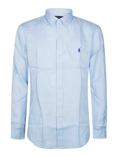 Polo Ralph Lauren Shirt Collared Long Sleeves In Blue