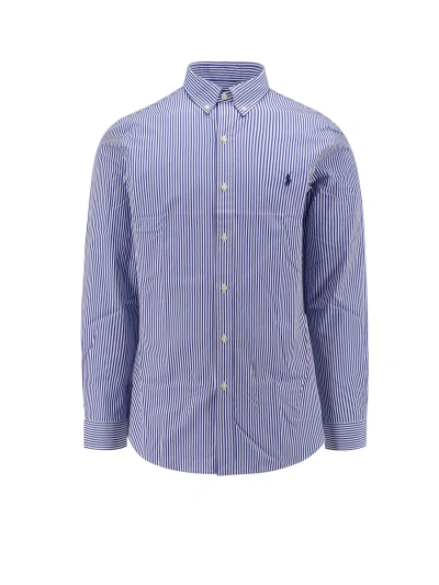 Polo Ralph Lauren Shirt In Blue/white Bengal Stripe