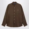 Polo Ralph Lauren Customfit Linen Shirt In Hazelnut Color In Brown