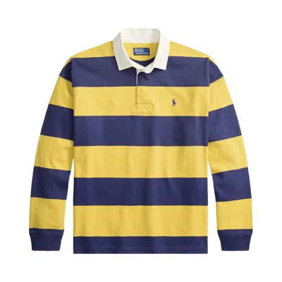 Pre-owned Polo Ralph Lauren Shirt 'cllgte Ylw/drk Cblt' | Blue | Men's Size M