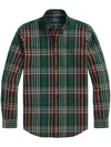 Polo Ralph Lauren Button-down Collar Checked Cotton Oxford Shirt In Green