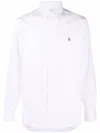 Polo Ralph Lauren Slim Fit White Cotton Shirt With Embroidered Logo In White