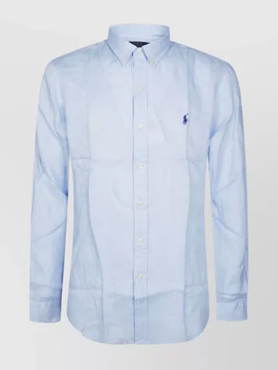 Polo Ralph Lauren Shirt Collared Long Sleeves In Blue