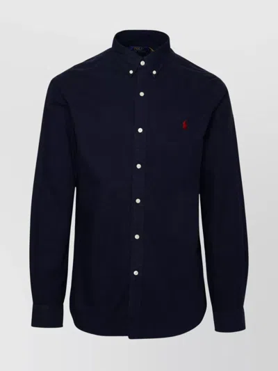 Polo Ralph Lauren Shirt Cotton Button-down Collar Long Sleeves In Blue
