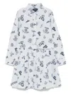 Polo Ralph Lauren Big Girls Pleated Graphic Cotton Oxford Shirtdress In White